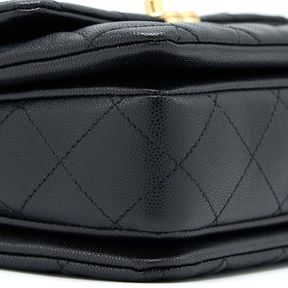 Chanel 22K Coco First Flap Bag Grained Calfskin Black GHW(Microchip)
