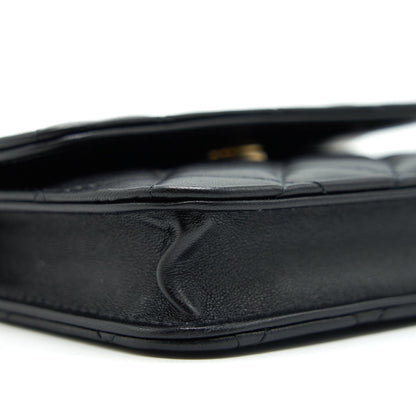 Chanel Pearl crush mini Belt coins Purse/ Card holder black GHW
