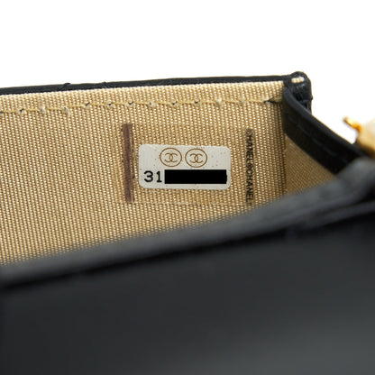 Chanel Pearl crush mini Belt coins Purse/ Card holder black GHW