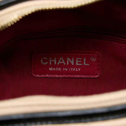 Chanel Medium Gabrielle Hobo Bag Calfskin Beige/Black Multicolour Hardware