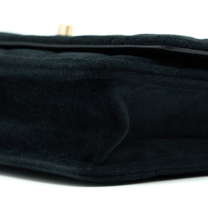 Chanel Velvet Pearl Crush Wallet On Chain Black LGHW