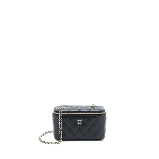 Chanel Long Vanity With Chain Lambskin Black LGHW