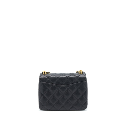 Chanel 22K Coco First Flap Bag Grained Calfskin Black GHW(Microchip)