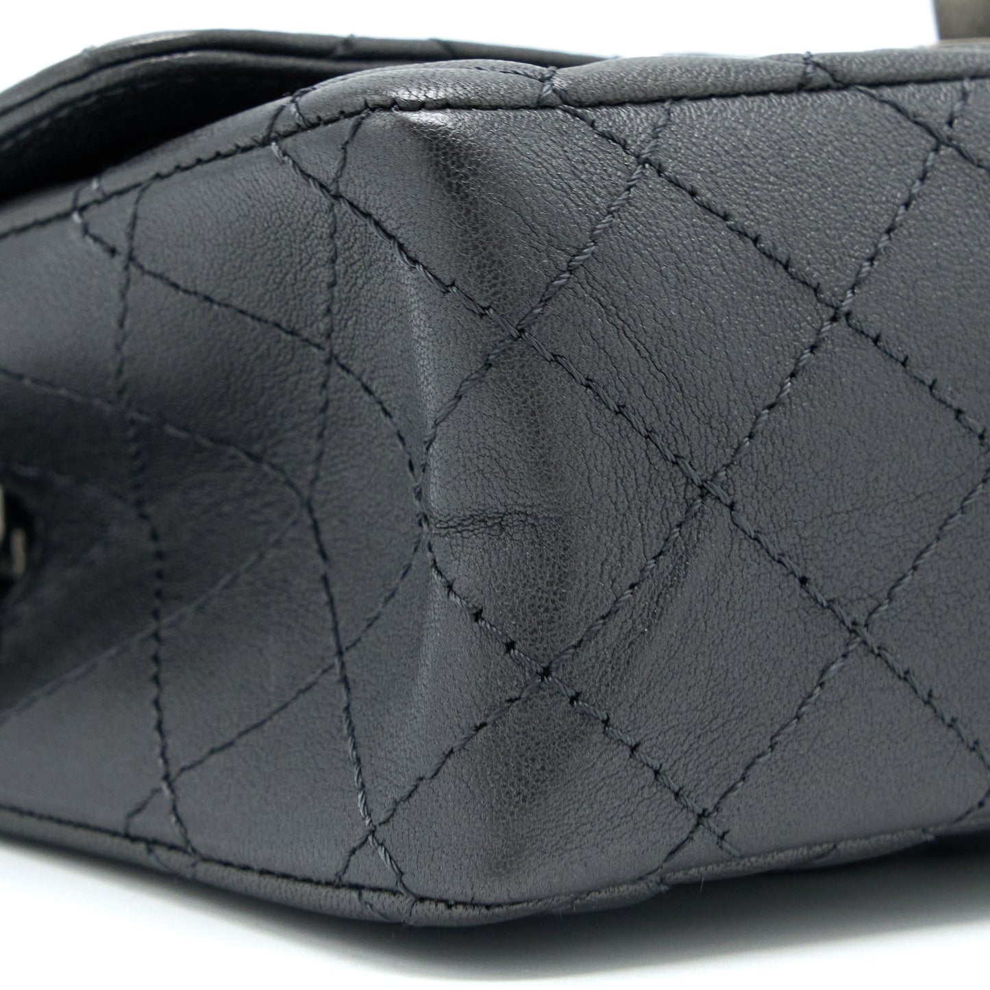 Chanel Mini 2.55 Reissue Flap Bag Goatskin Dark Grey Ruthenium Hardware