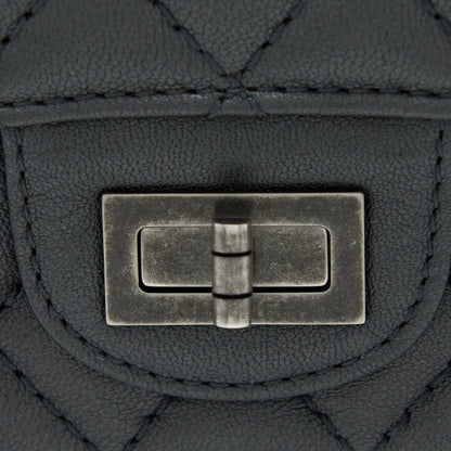 Chanel Mini 2.55 Reissue Flap Bag Goatskin Dark Grey Ruthenium Hardware