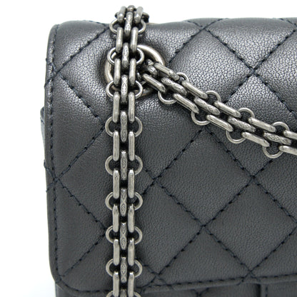 Chanel Mini 2.55 Reissue Flap Bag Goatskin Dark Grey Ruthenium Hardware