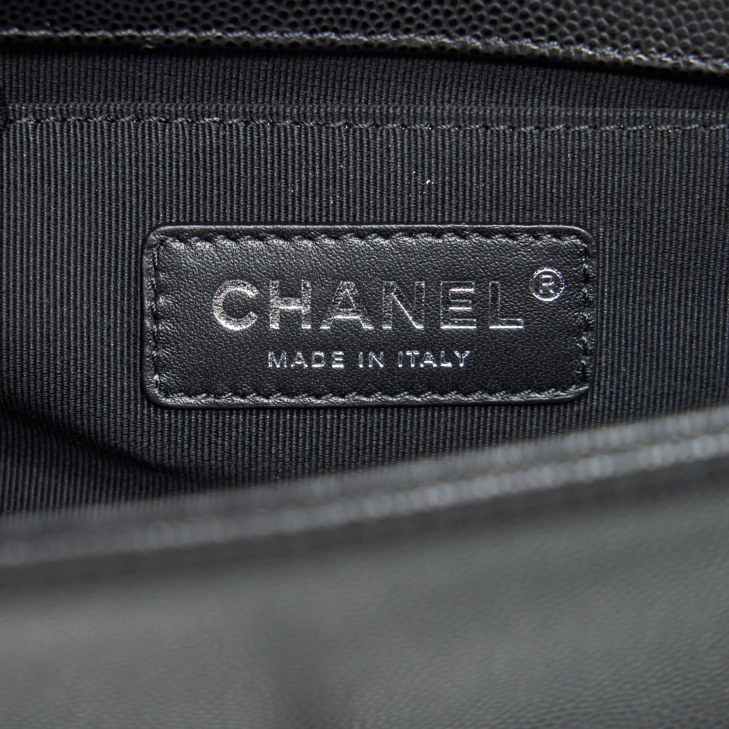 Chanel Small Boy Bag Caviar Black Ruthenium Hardware (Microchip)