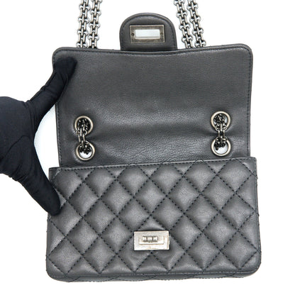 Chanel Mini 2.55 Reissue Flap Bag Goatskin Dark Grey Ruthenium Hardware