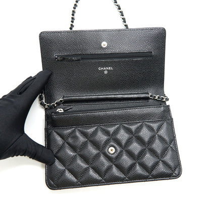 Chanel Caviar Classic Wallet on Chain black Caviar SHW