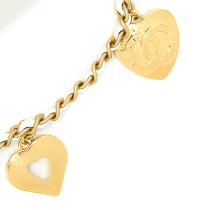 Chanel Quilted Flap Bag With Heart Charm Chain Lambskin White GHW(Microchip)