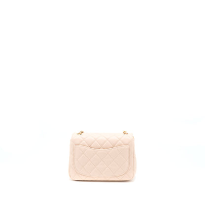 Chanel 22C Pearl Crush Mini Square Flap Bag Lambskin Light Beige GHW