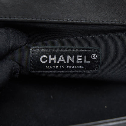 Chanel Medium Boy Bag Lambskin Black Ruthenium Sliver Hardware