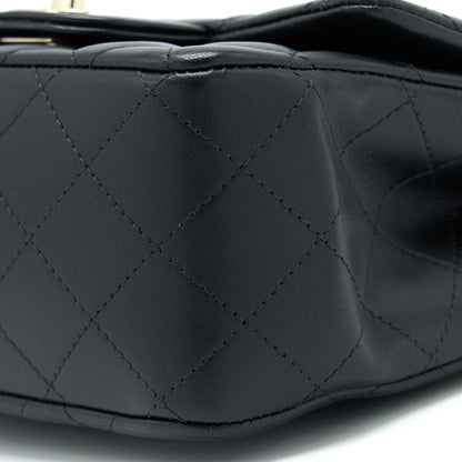 Chanel Classic Mini Square Flap Bag Lambskin Black GHW
