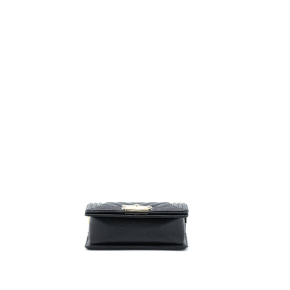 Chanel Small Boy Bag Chevron Caviar Black LGHW