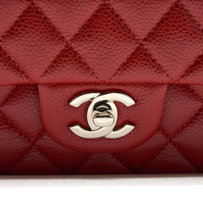 Chanel Medium Classic Double Flap Caviar Red SHW
