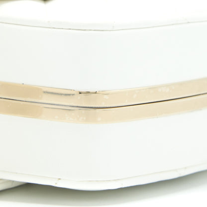 Chanel Quilted Clutch Bag Lambskin White LGHW