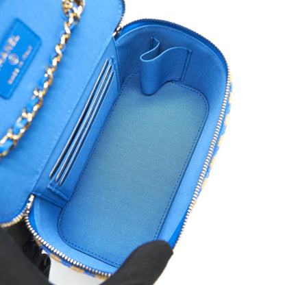 Chanel Vanity with Chain Blue & Beige