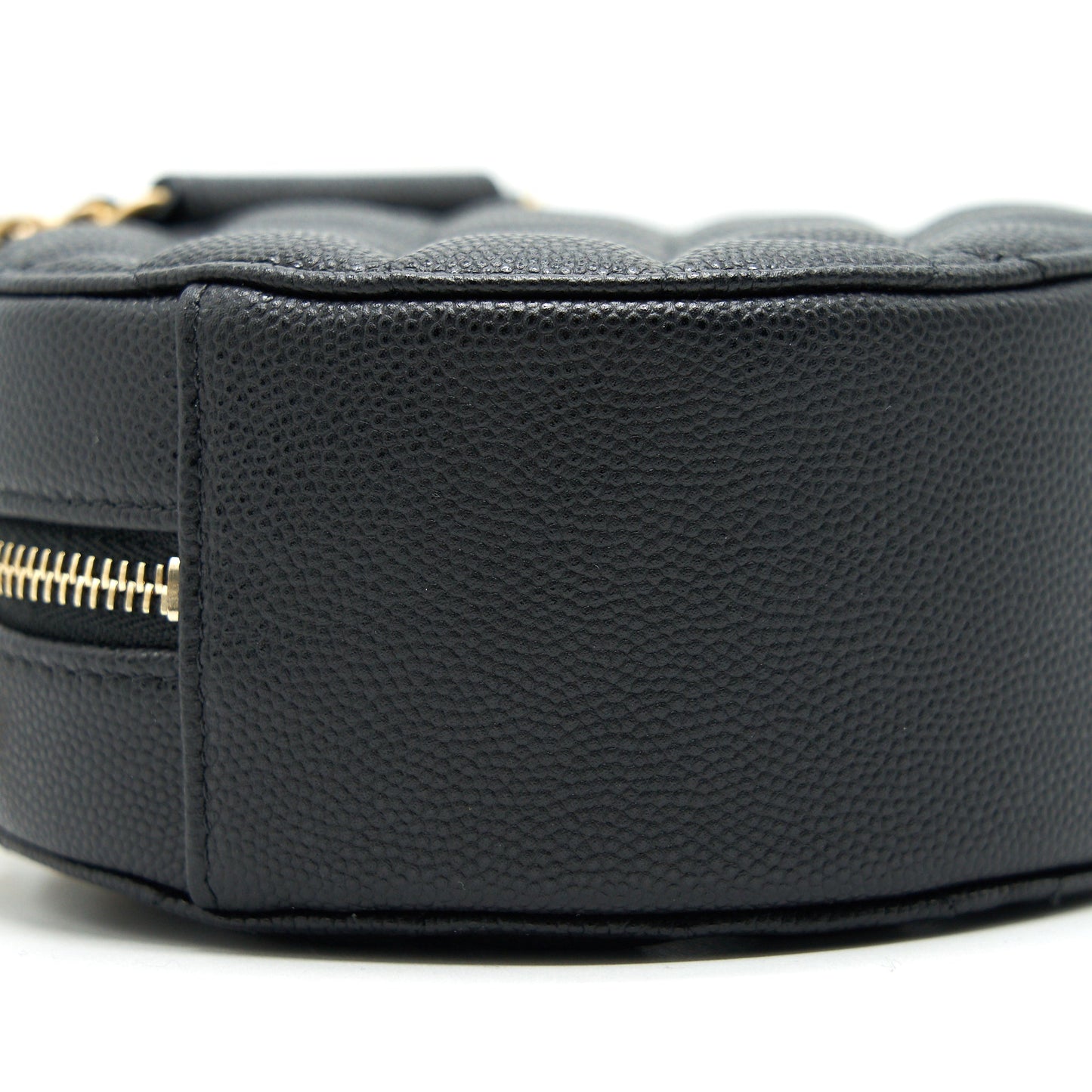 Chanel Top Handle Caviar Round Clutch with Chain Black GHW