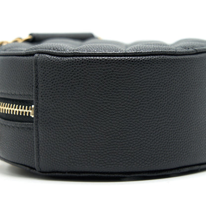 Chanel Top Handle Caviar Round Clutch with Chain Black GHW