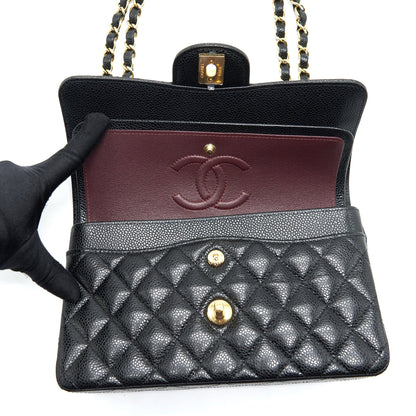 Chanel Small Classic Double Flap Bag Caviar Black GHW (Microchip)