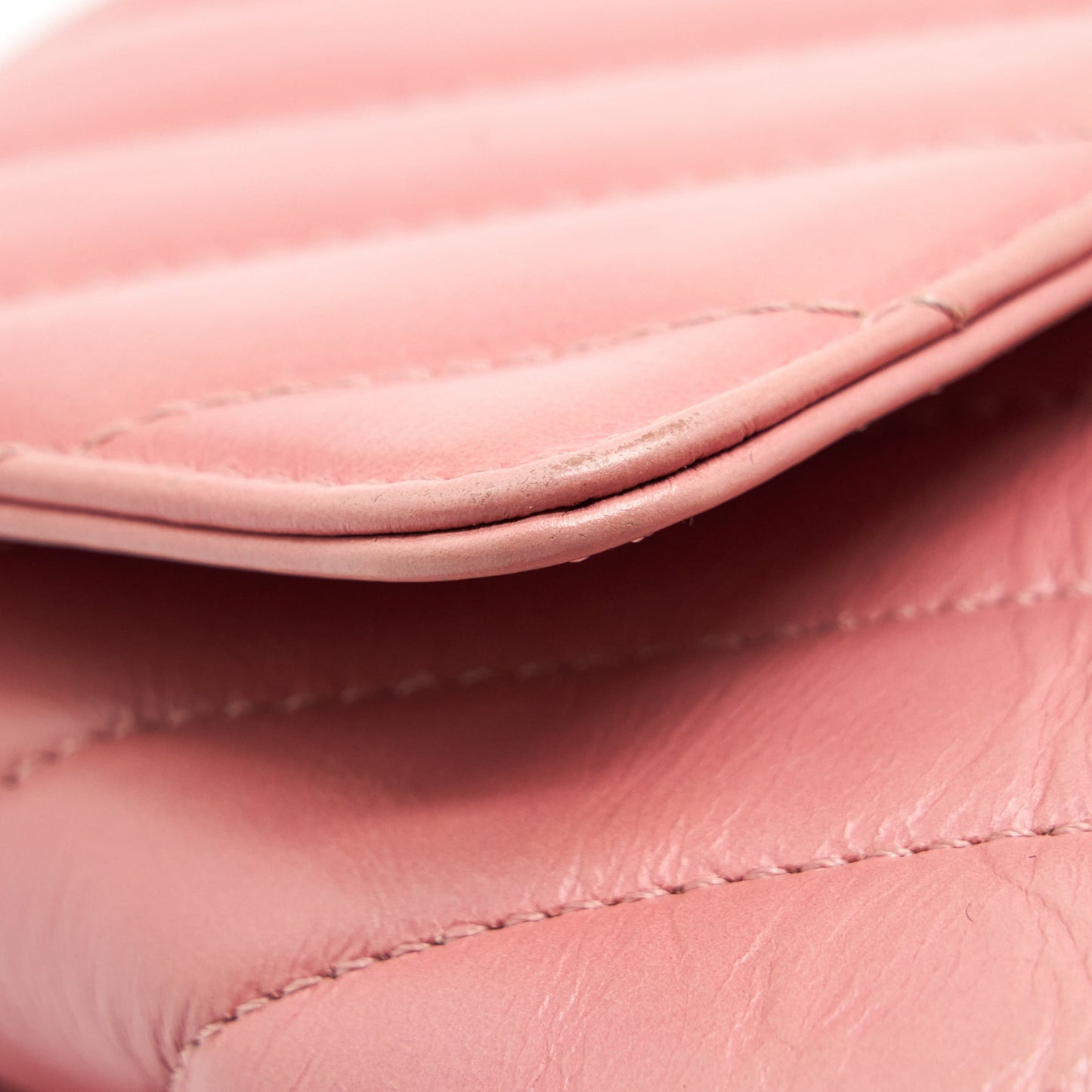 Chanel Small Coco Handle Chevron Calfskin With Lizard Handle Pink GHW