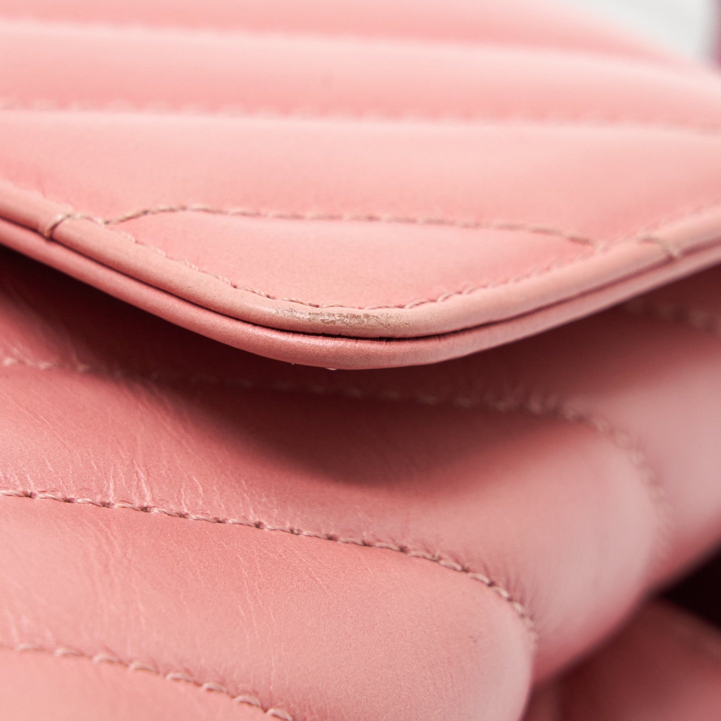 Chanel Small Coco Handle Chevron Calfskin With Lizard Handle Pink GHW