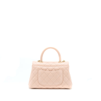 Chanel 21A Small Coco Handle Caviar ND022 Rose Clair / Light Pink LGHW(Microchip)