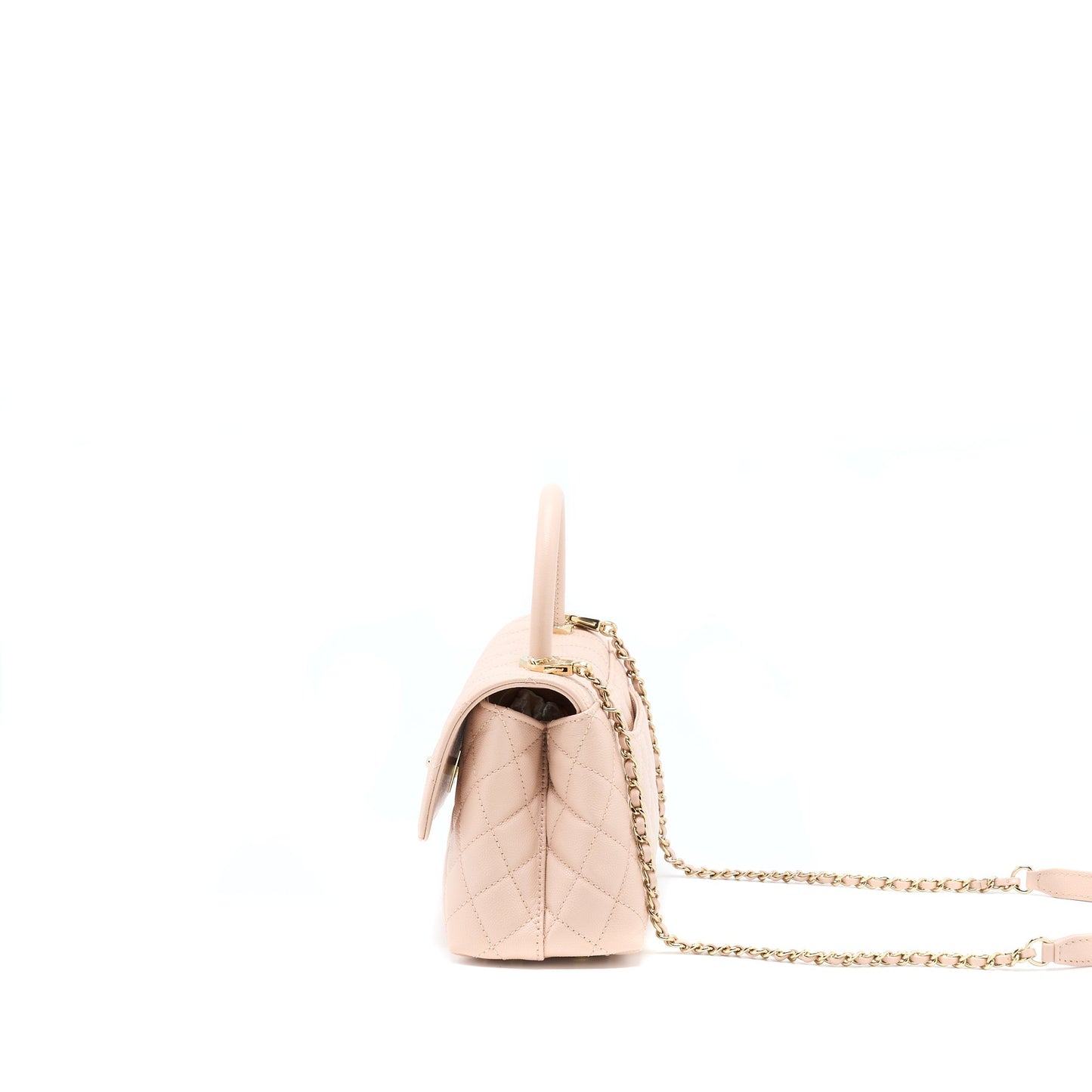 Chanel 21A Small Coco Handle Caviar ND022 Rose Clair / Light Pink LGHW(Microchip)