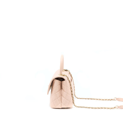 Chanel 21A Small Coco Handle Caviar ND022 Rose Clair / Light Pink LGHW(Microchip)