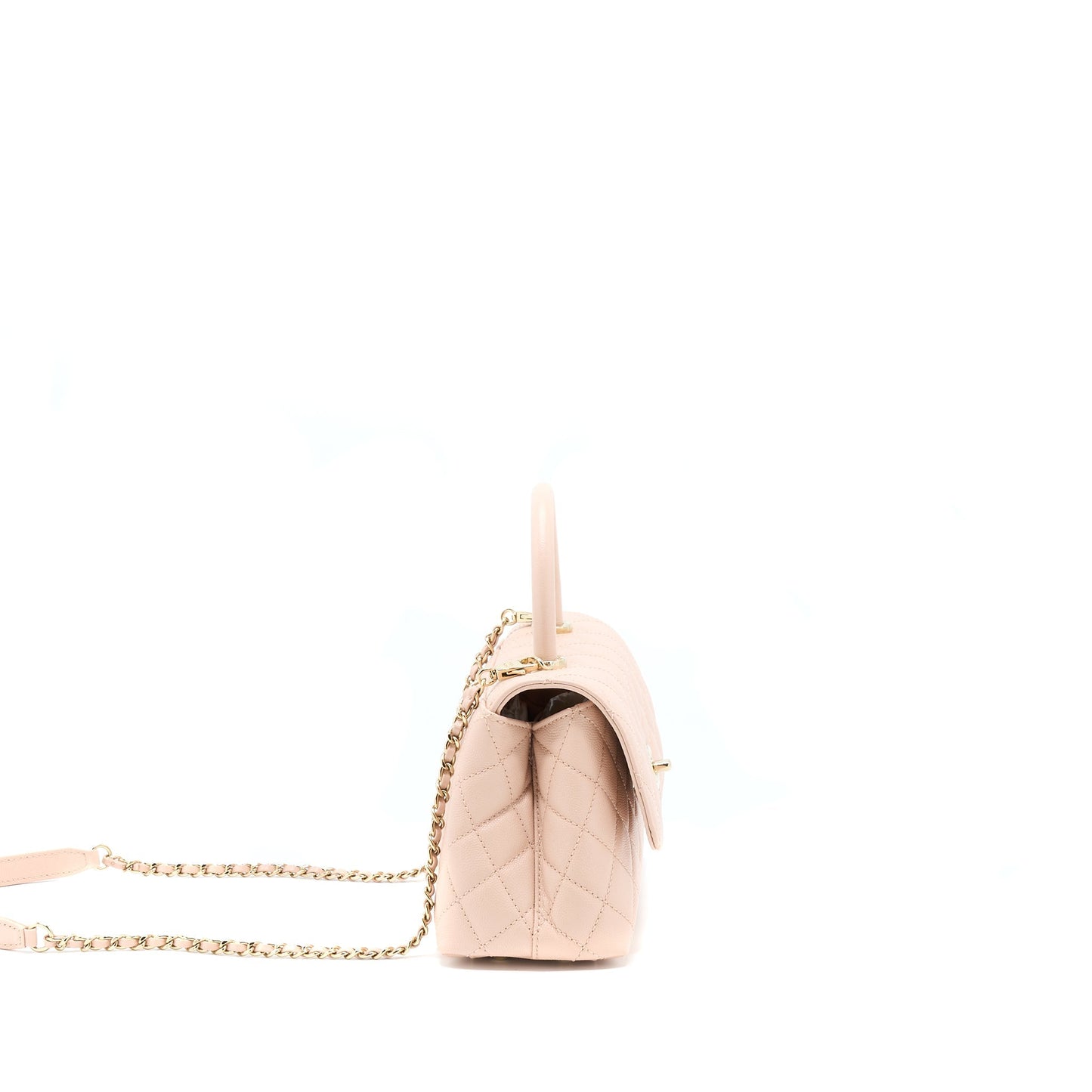 Chanel 21A Small Coco Handle Caviar ND022 Rose Clair / Light Pink LGHW(Microchip)