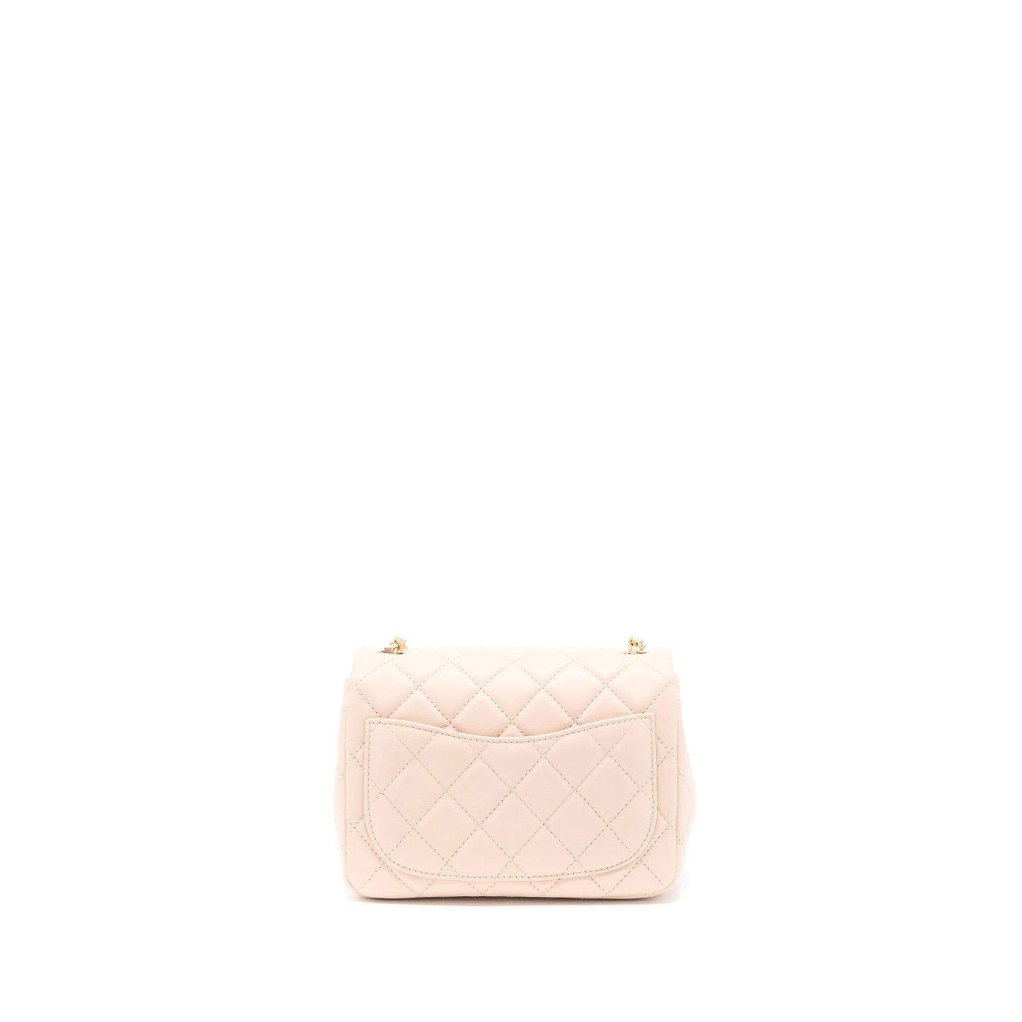 Chanel Pearl Crush Mini Square Lambskin Light Beige Brushed GHW(Microchip)