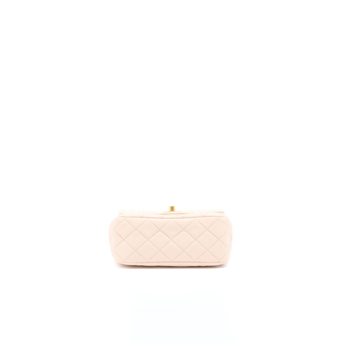 Chanel Pearl Crush Mini Square Lambskin Light Beige Brushed GHW(Microchip)