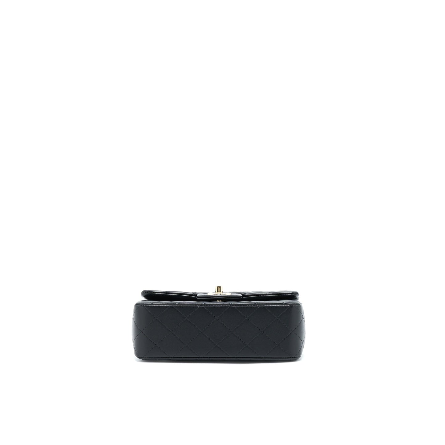 Chanel Top Handle Mini Rectangular Flap Bag Lambskin Black LGHW (Microchip)