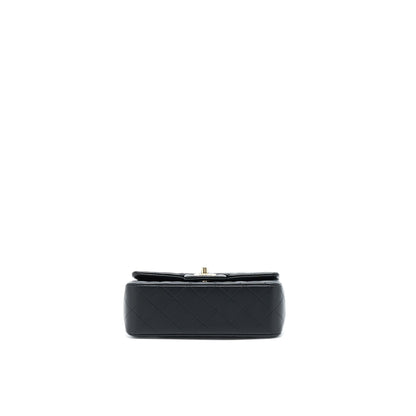Chanel Top Handle Mini Rectangular Flap Bag Lambskin Black LGHW (Microchip)