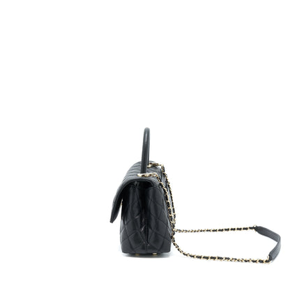 Chanel Small Coco Handle Caviar Black LGHW (Microchip)
