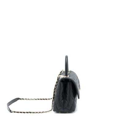 Chanel Small Coco Handle Caviar Black LGHW (Microchip)