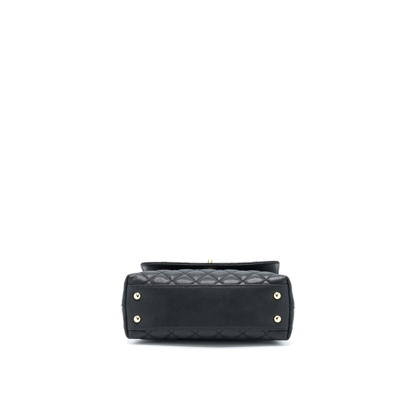 Chanel Small Coco Handle Caviar Black LGHW (Microchip)