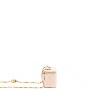 Chanel Pearl Crush Mini Vanity With Chain Lambskin Light Pink GHW