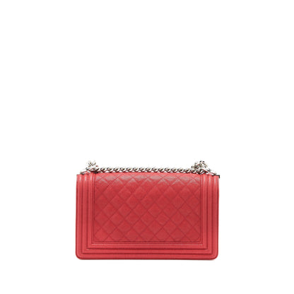 Chanel Medium Boy Bag Caviar Red SHW