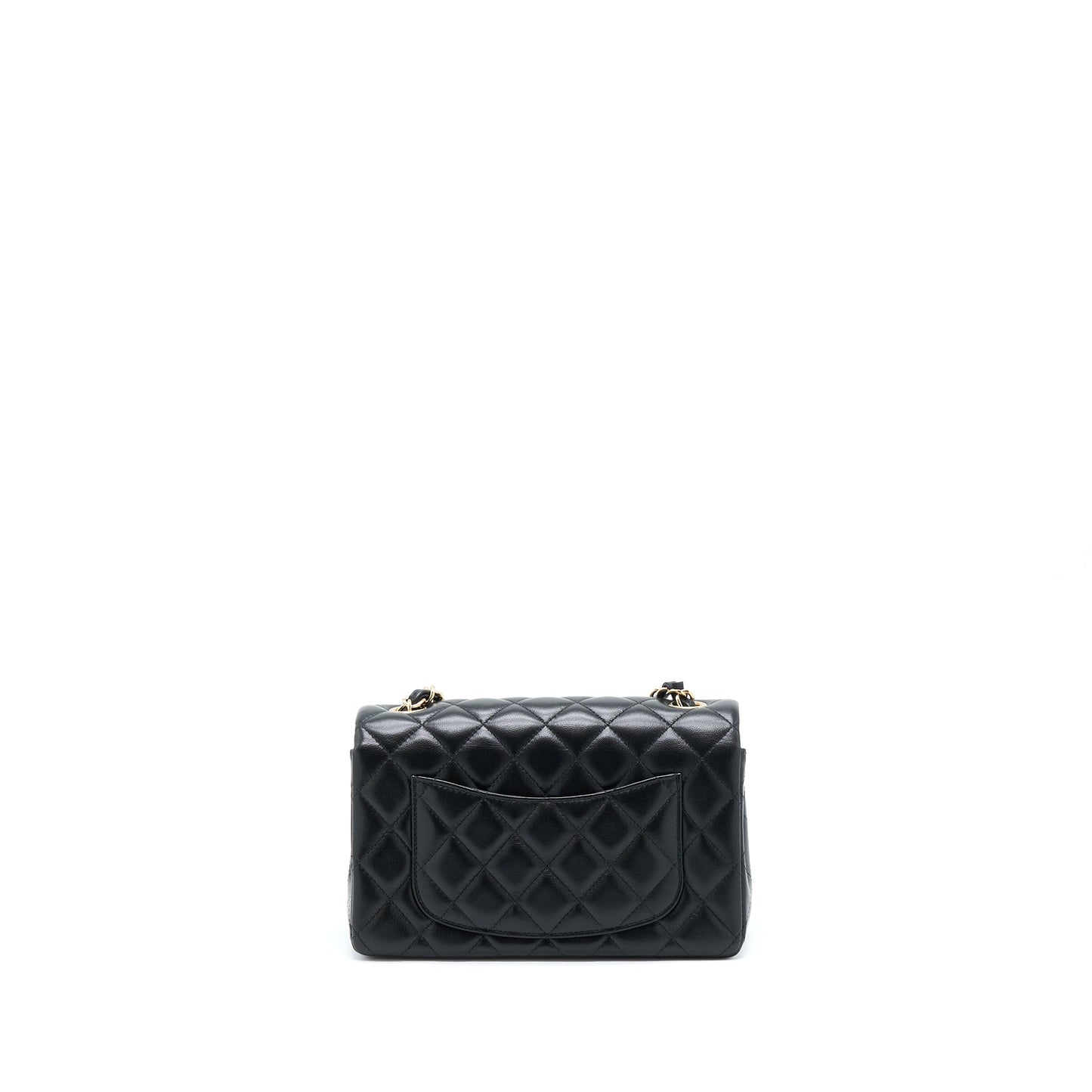 Chanel Mini Rectangular Flap Bag Lambskin Black LGHW (Microchip)