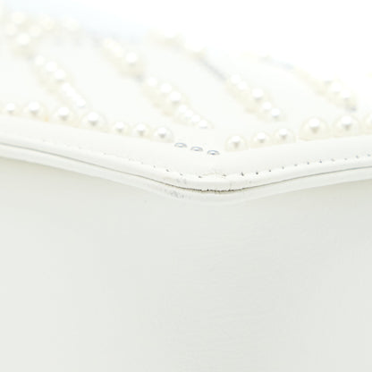 Chanel Medium Boy Bag Chevron Limited Lambskin With Pearl White SHW