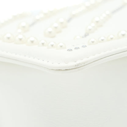 Chanel Medium Boy Bag Chevron Limited Lambskin With Pearl White SHW