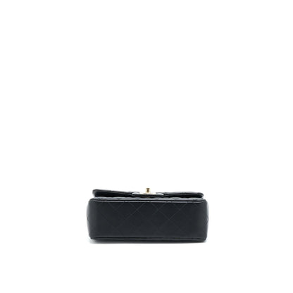 Chanel Mini Rectangular Flap Bag Lambskin Black LGHW (Microchip)