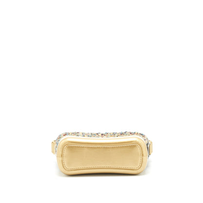 Chanel Small Gabrielle Hobo Bag Tweed Gold/Multicolour