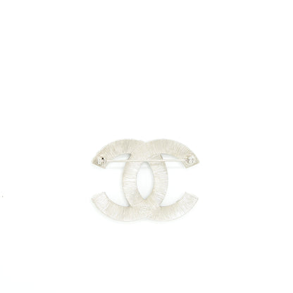 Chanel Metal And Strass Brooch Silver Tone