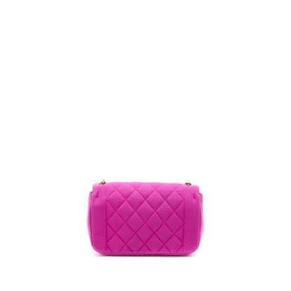 Chanel Seasonal Mini Flap Bag Fabric Pink LGHW