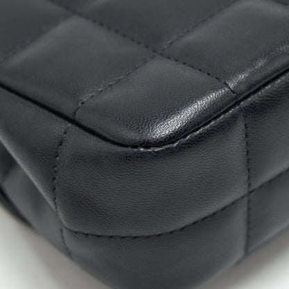 Chanel Camellia Mini Flap shoulder Bag Lambskin black GHW