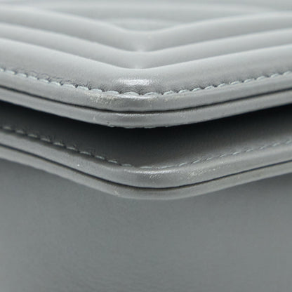 Chanel Small Boy Bag Chevron Lambskin Grey Ruthenium Hardware