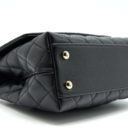 Chanel 21K Small (old mini) 24cm Cocohandle Black Caviar LGHW (microchip)
