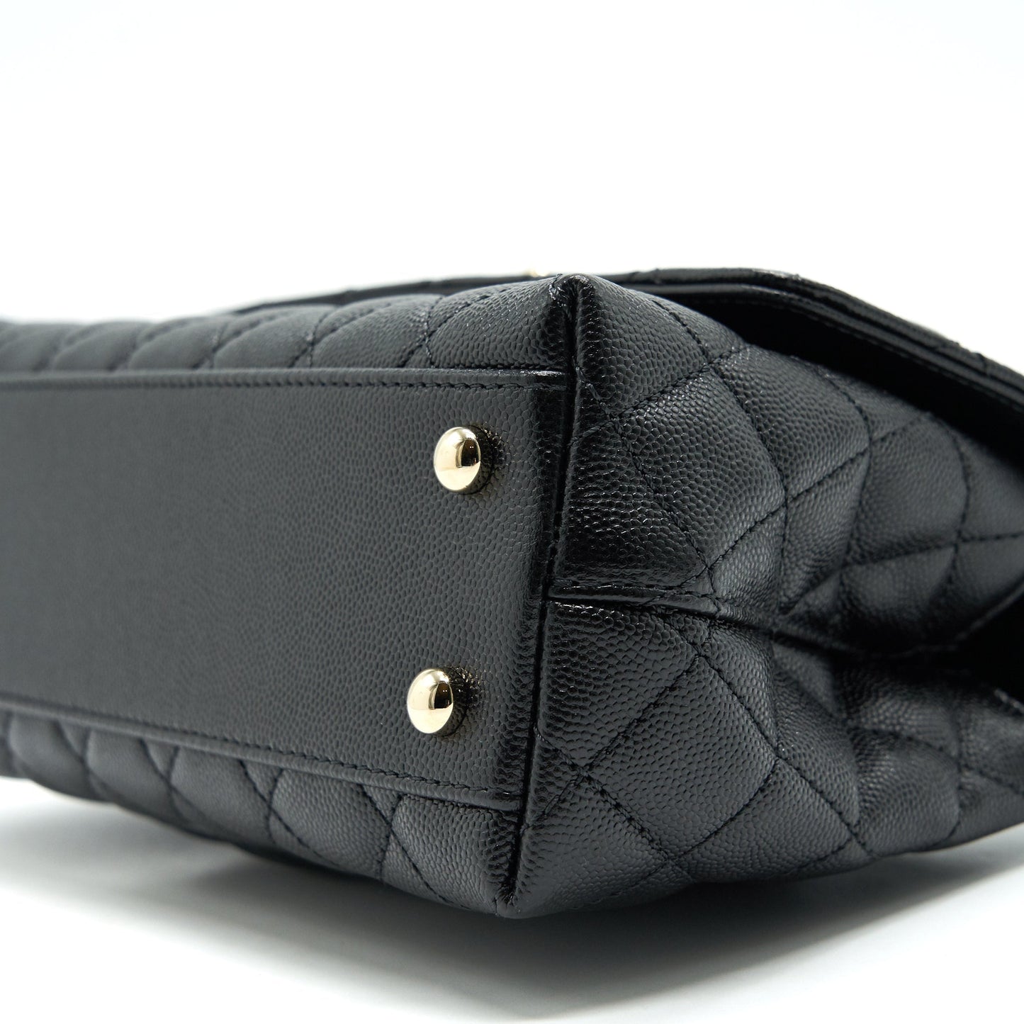 Chanel 21K Small (old mini) 24cm Cocohandle Black Caviar LGHW (microchip)